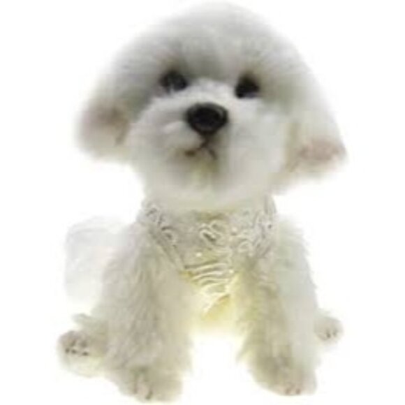 Dog Wedding Dress Tutu Skirt Luxury Lace Pearl Bow Apparel (XL) - Picture 4 of 7